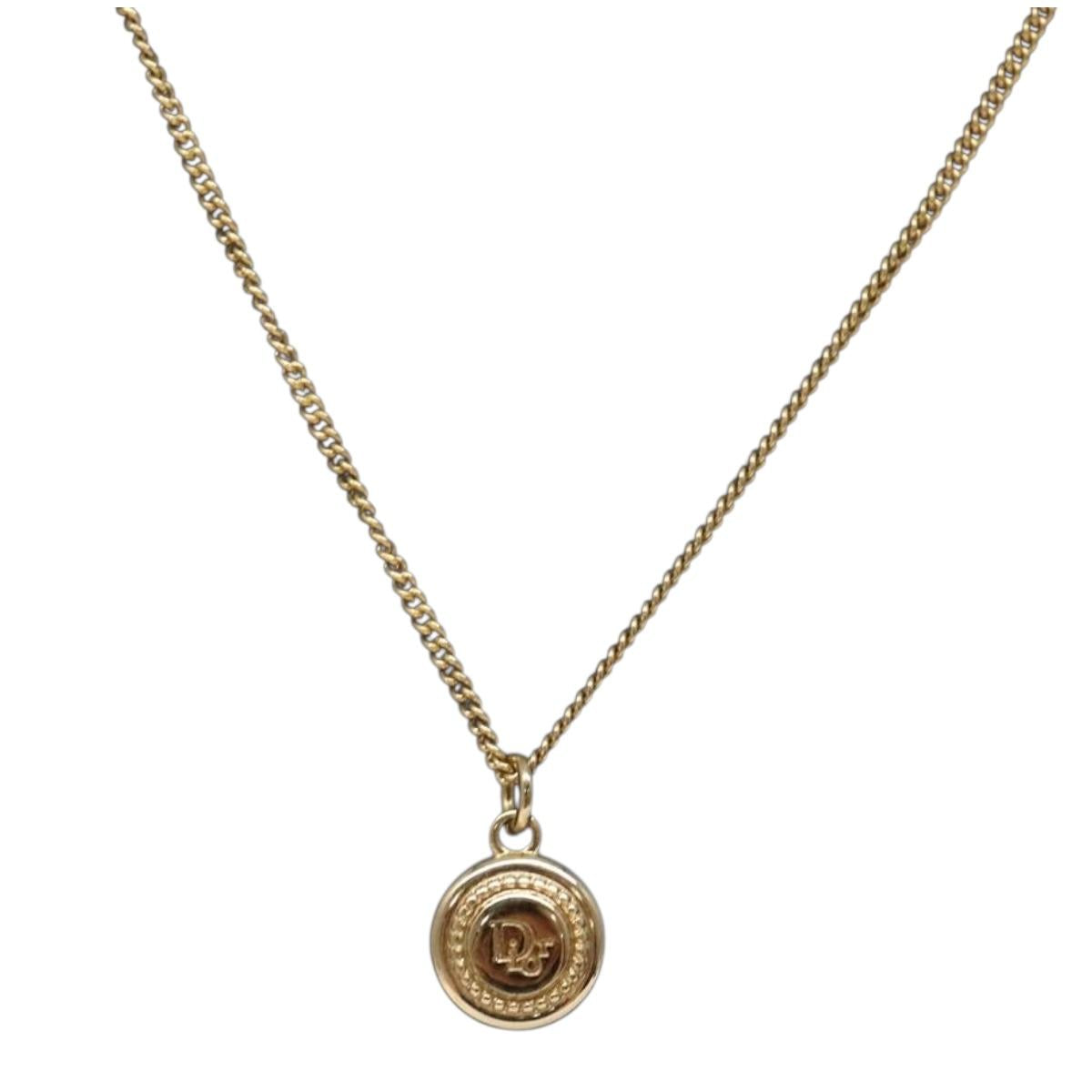 Christian Dior Necklace metal Gold Auth sw1373