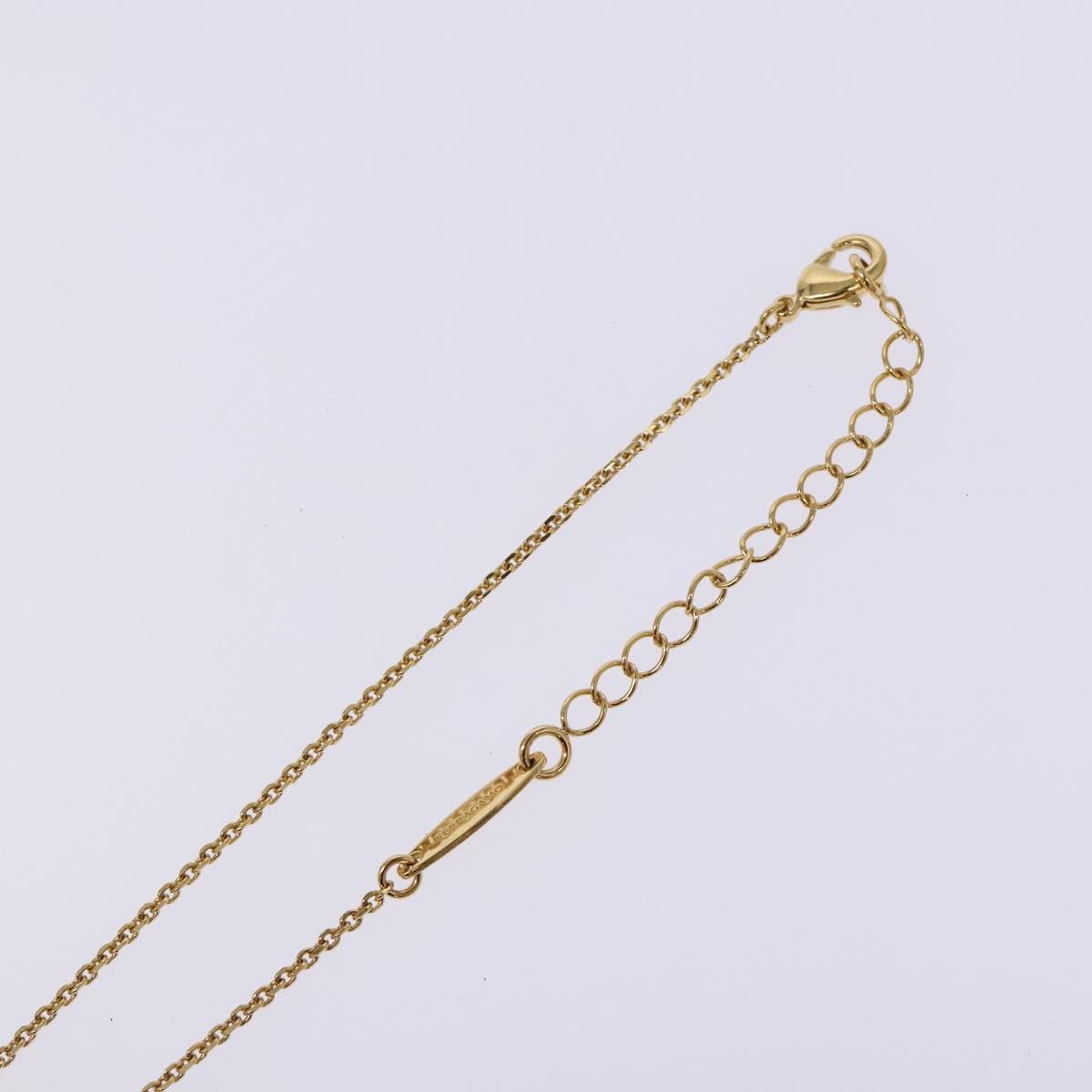 Salvatore Ferragamo Gancini Necklace metal Gold Tone Auth sw1386M