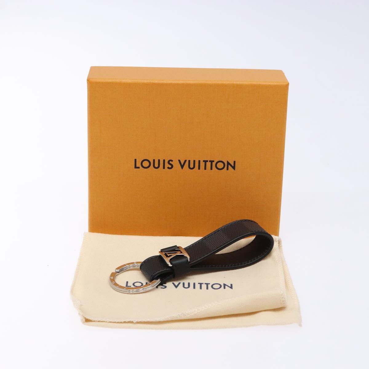LOUIS VUITTON Damier Graphite LV Dragonne Key Ring M62706 LV Auth sw1392M