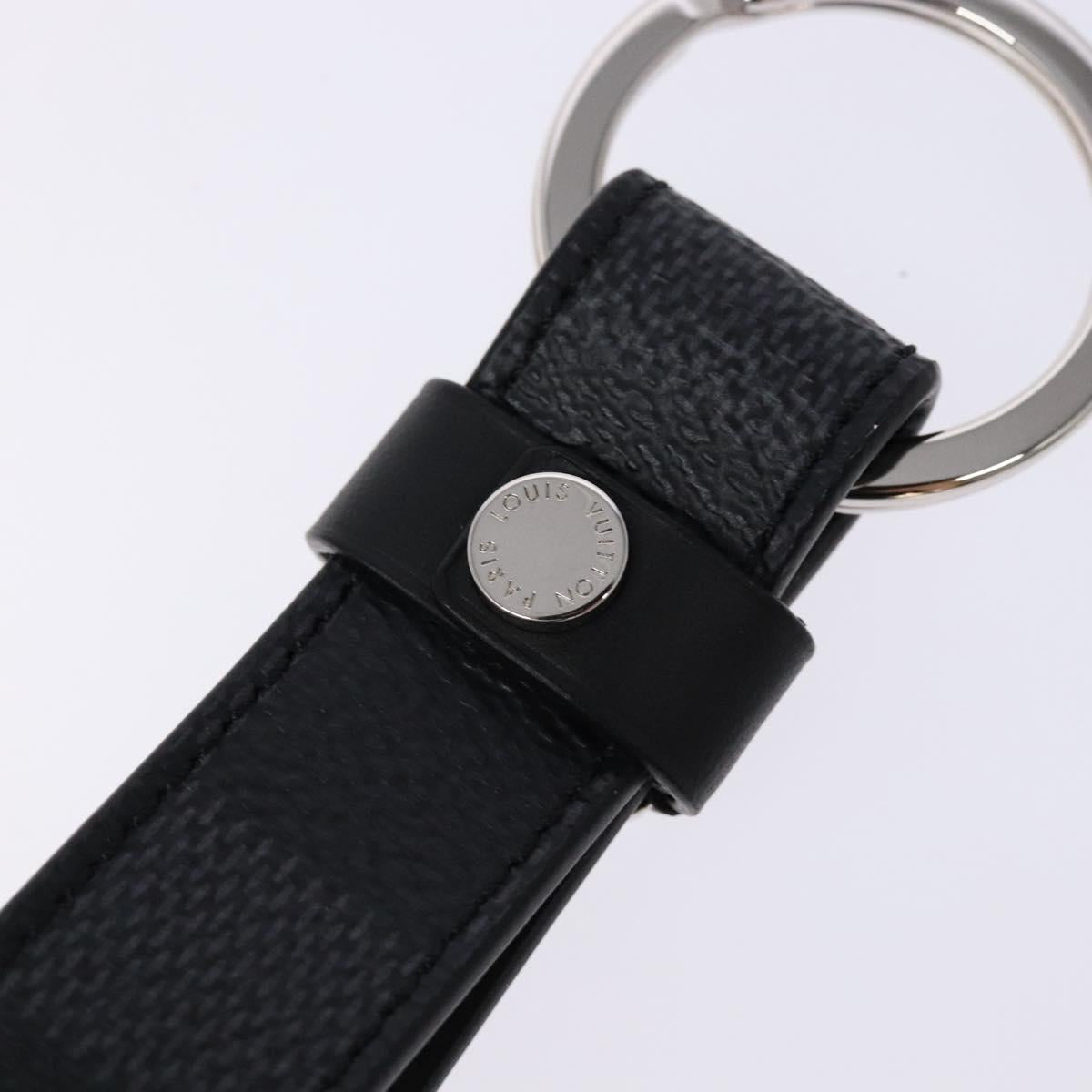 LOUIS VUITTON Damier Graphite LV Dragonne Key Ring M62706 LV Auth sw1392M