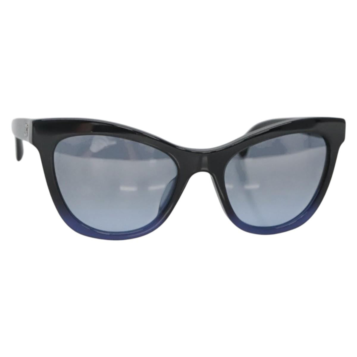 CHANEL Sunglasses plastic Black CC Auth sw1395V