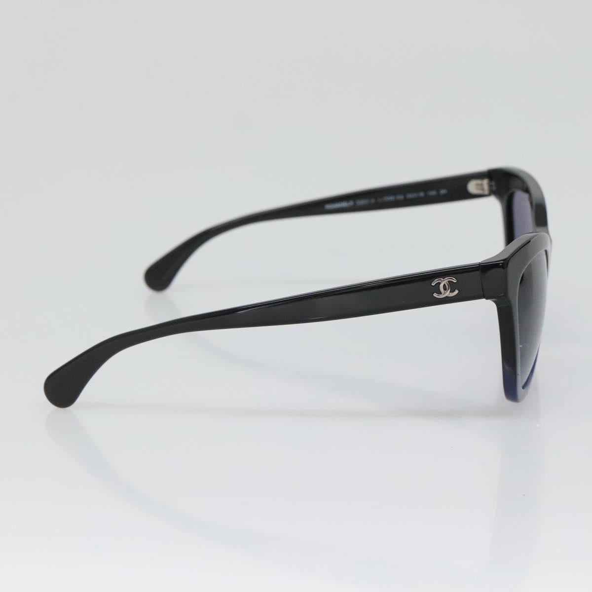 CHANEL Sunglasses plastic Black CC Auth sw1395V