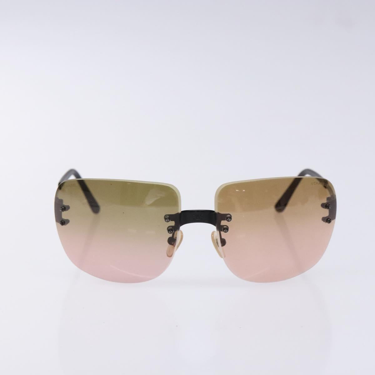 CHANEL Sunglasses plastic Brown CC Auth sw1401