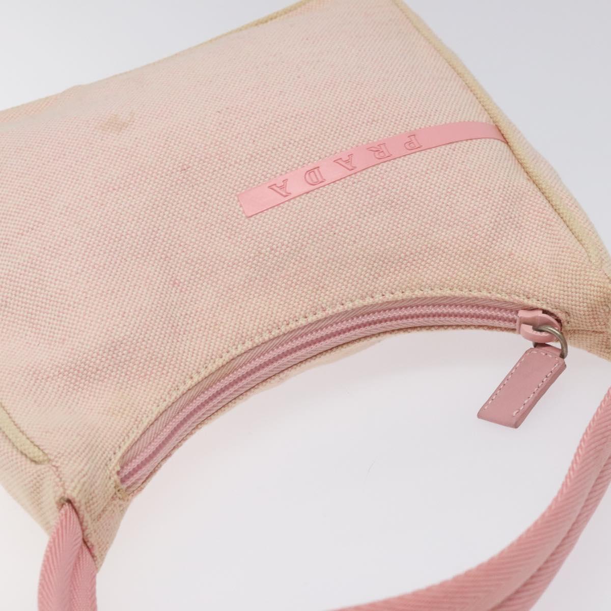 PRADA Sports Mini Hobo Hand Bag Canvas Pink Auth sw141