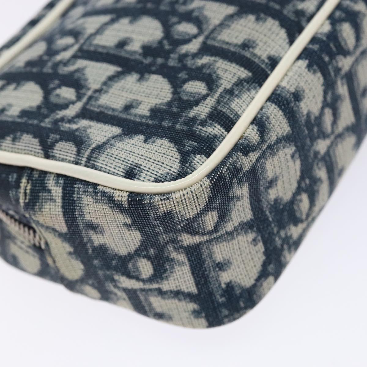 Christian Dior Trotter Canvas Pouch Navy Auth sw1422