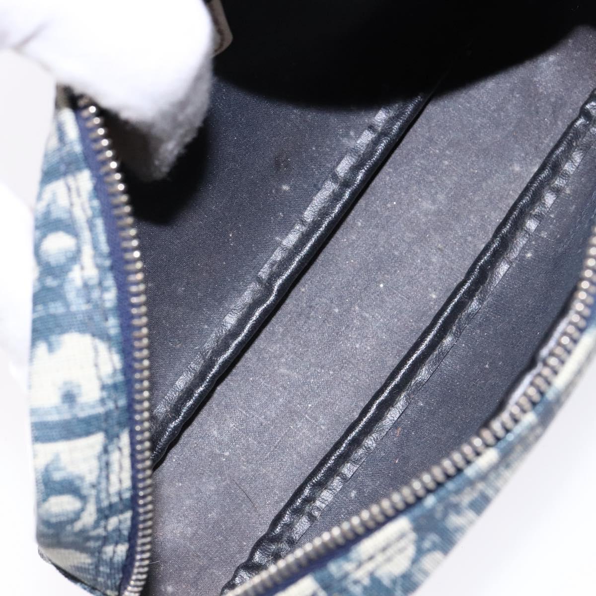 Christian Dior Trotter Canvas Pouch Navy Auth sw1422