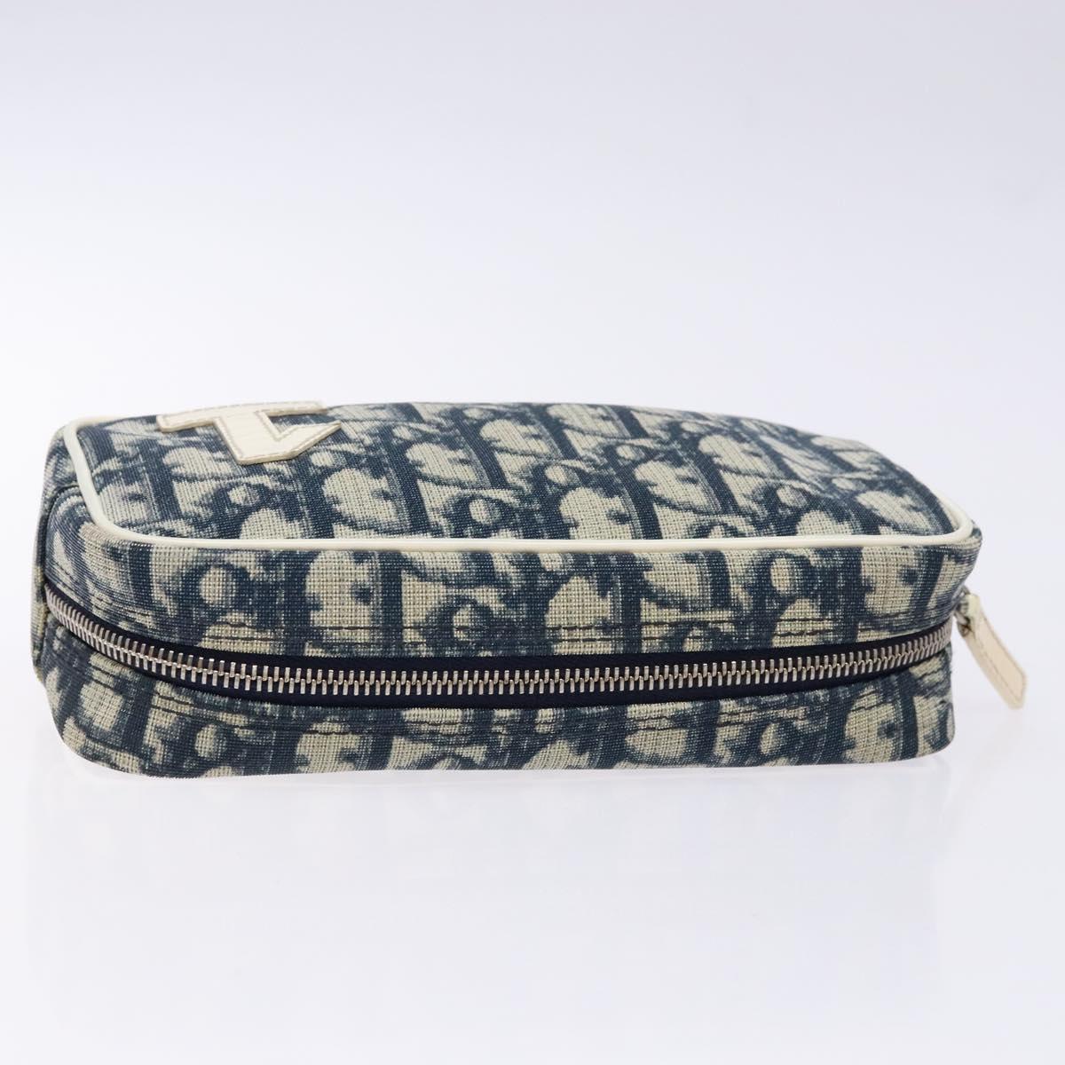 Christian Dior Trotter Canvas Pouch Navy Auth sw1422