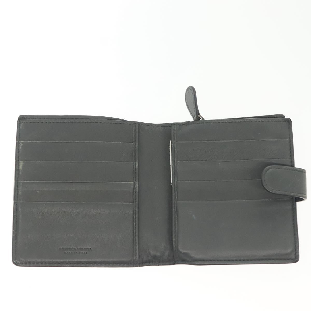 BOTTEGA VENETA INTRECCIATO Wallet Leather Gray Auth sw1423
