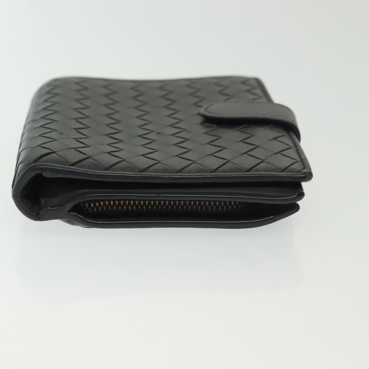 BOTTEGA VENETA INTRECCIATO Wallet Leather Gray Auth sw1423