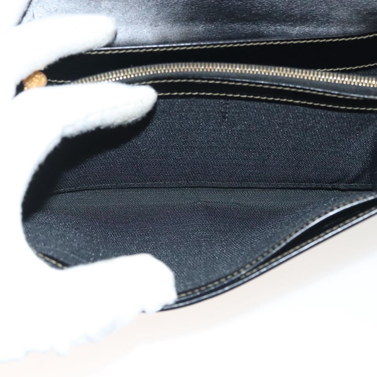 FENDI Pecan Canvas Long Wallet Black Brown Black Brown Auth sw1429