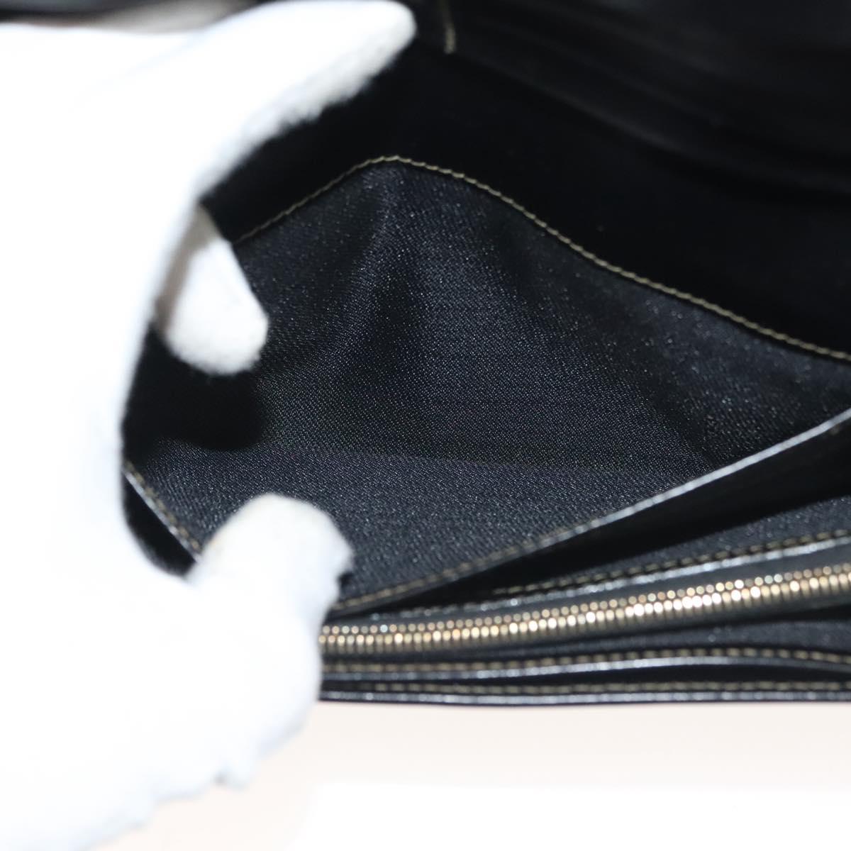 FENDI Pecan Canvas Long Wallet Black Brown Black Brown Auth sw1429