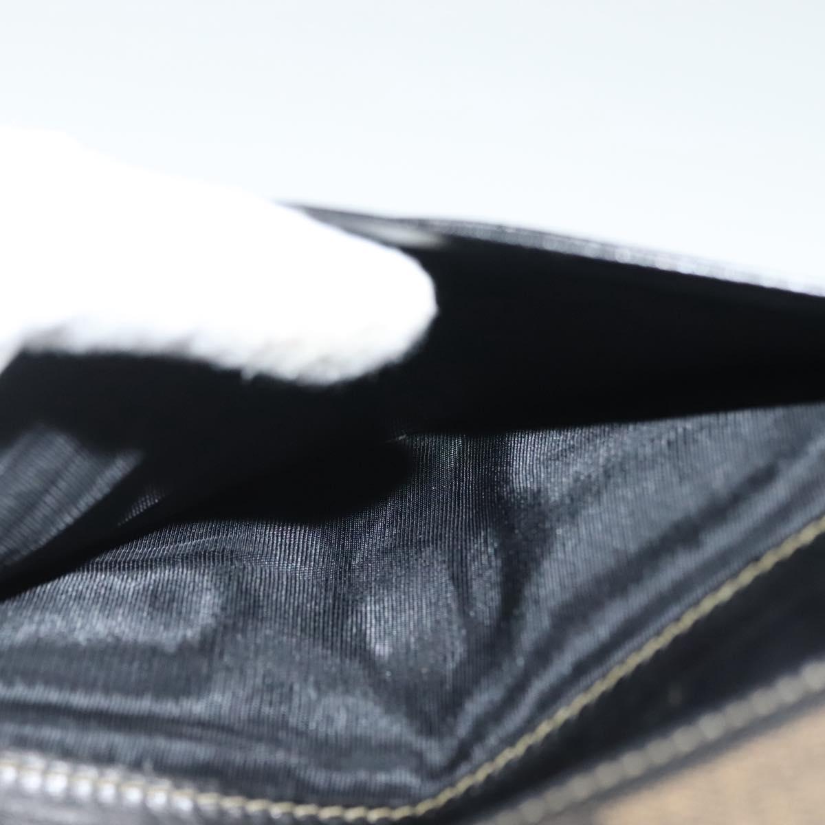 FENDI Pecan Canvas Long Wallet Black Brown Black Brown Auth sw1429