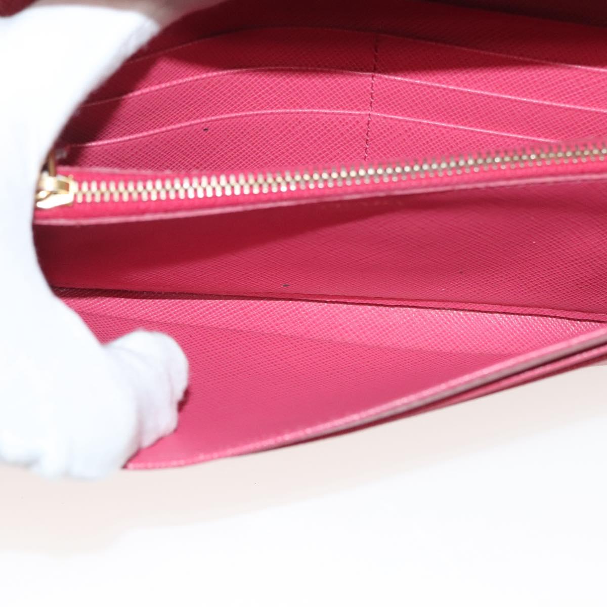 PRADA Long Wallet Safiano leather Pink Gold Auth sw1442