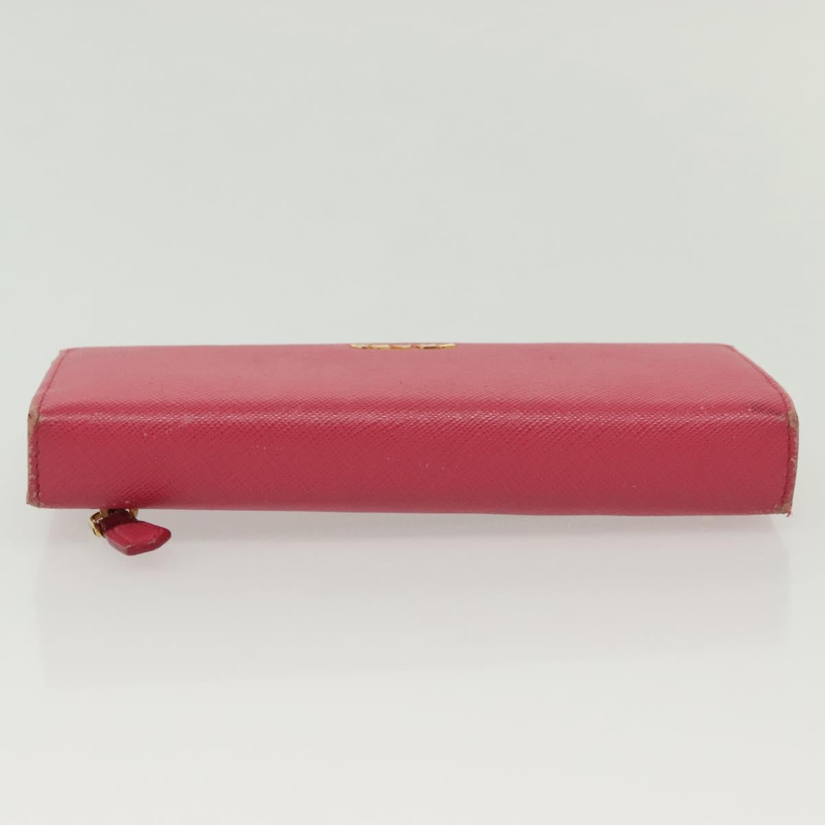 PRADA Long Wallet Safiano leather Pink Gold Auth sw1442