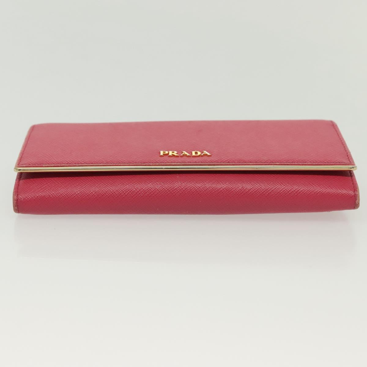 PRADA Long Wallet Safiano leather Pink Gold Auth sw1442
