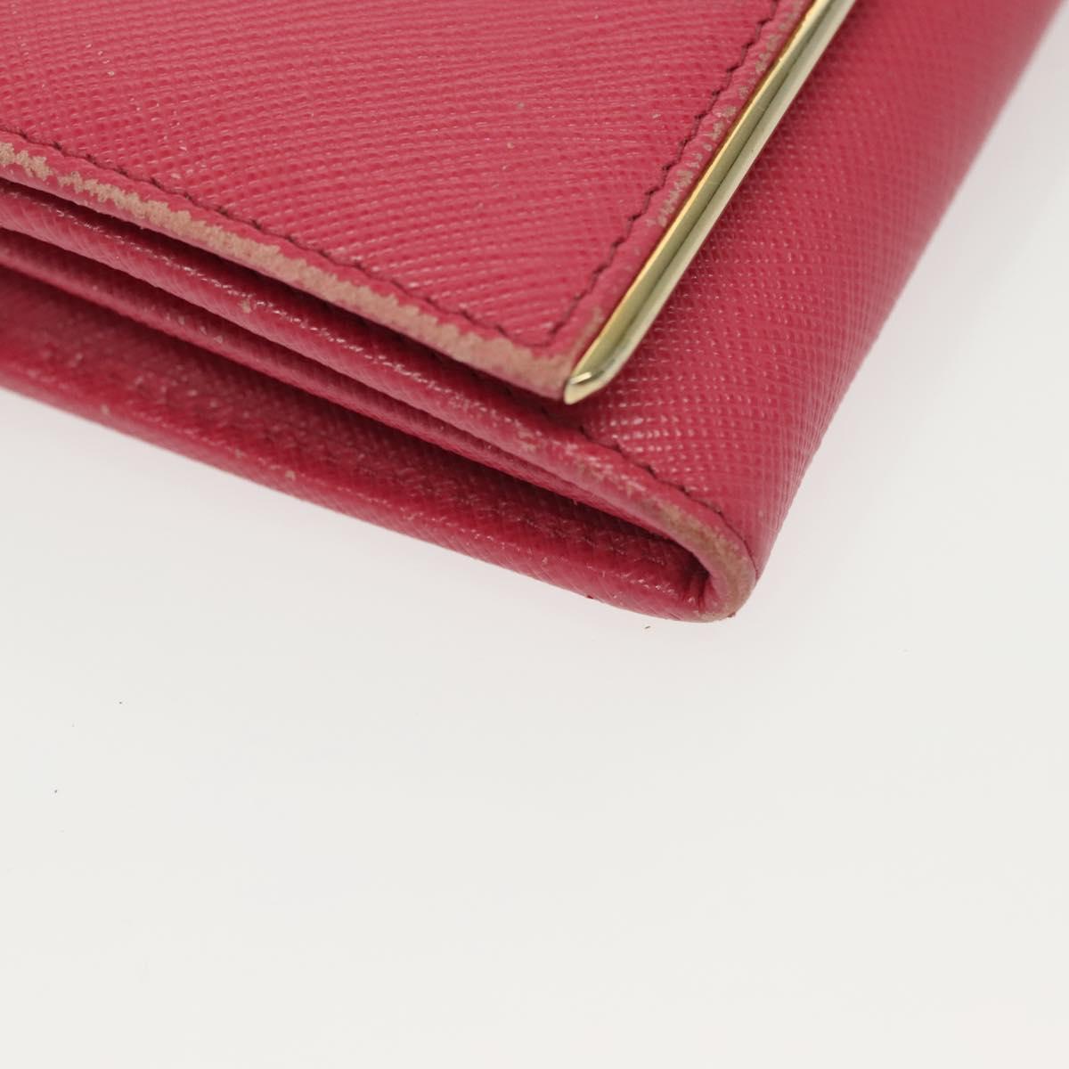 PRADA Long Wallet Safiano leather Pink Gold Auth sw1442