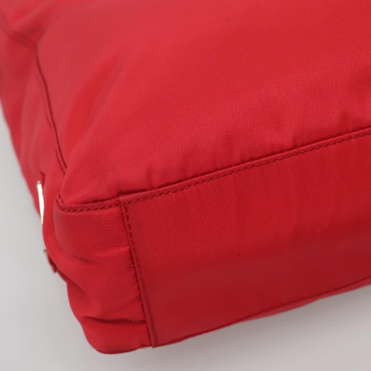 PRADA Tote Bag Nylon Red Auth SW1454