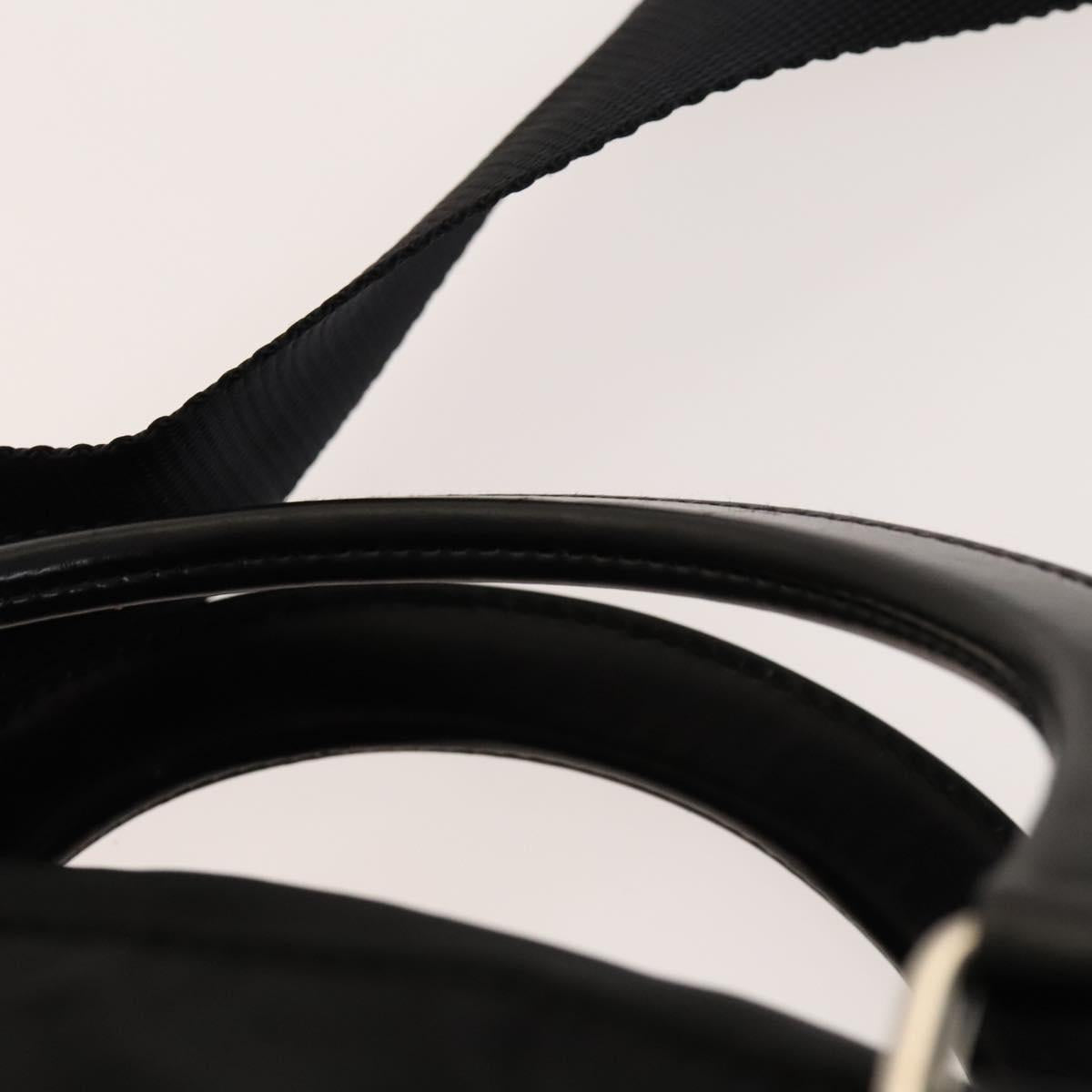 PRADA Hand Bag Nylon Black Silver Auth SW1455