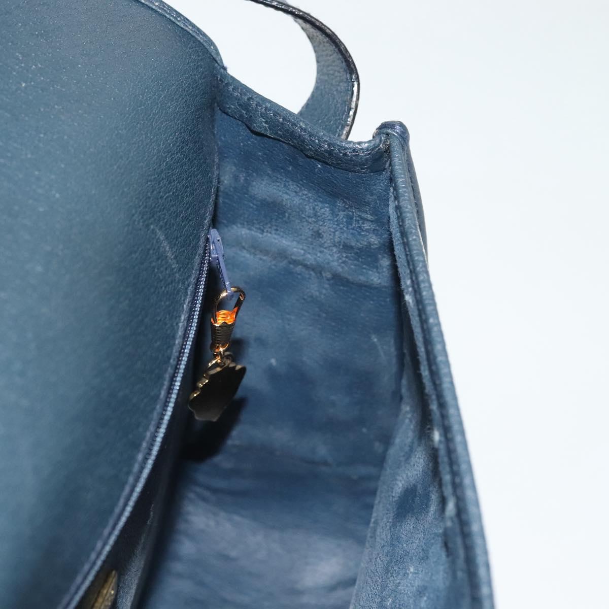 GUCCI GG Supreme Sherry Line Shoulder Bag PVC Navy Gold 001 113 0551 Auth SW1462