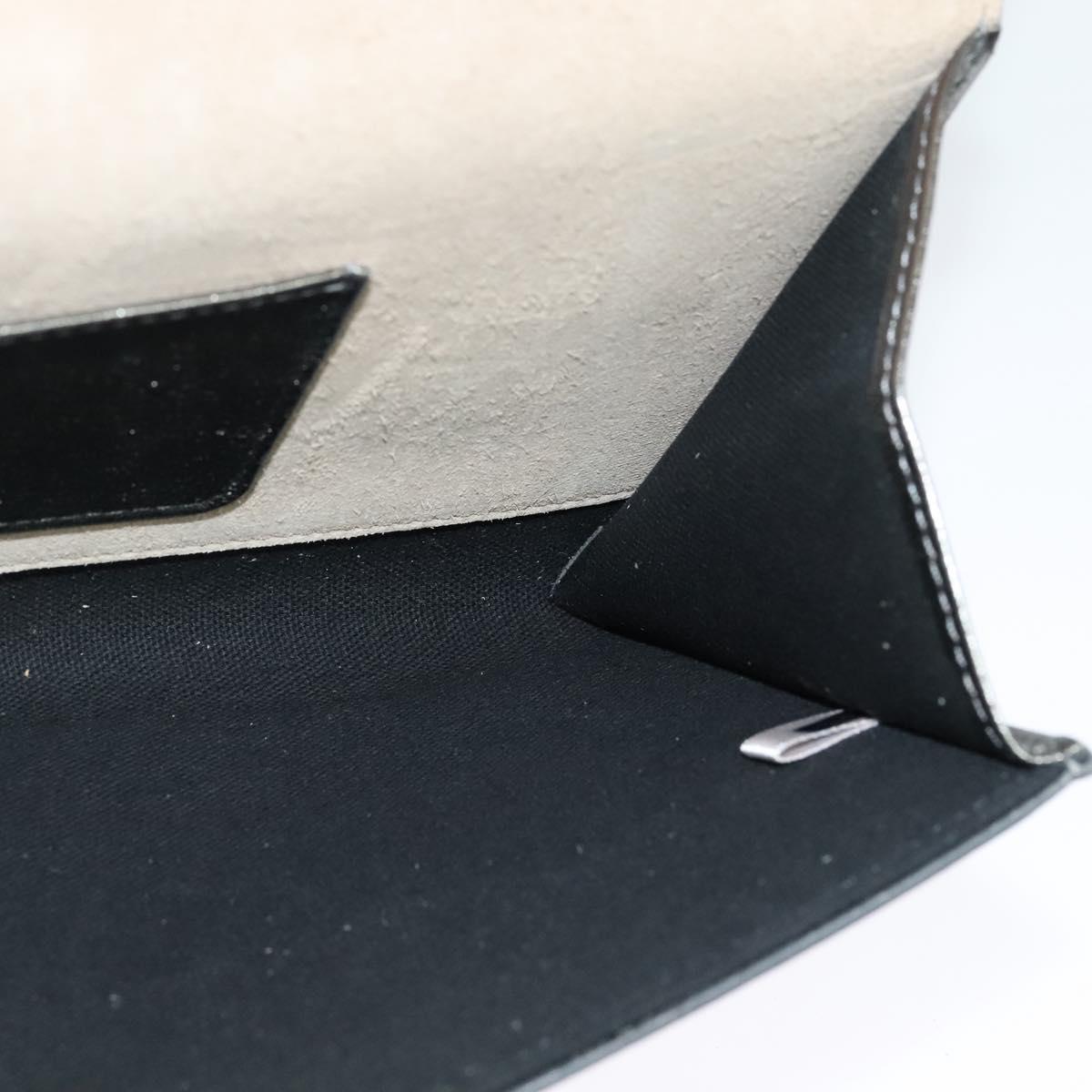 Jimmy Choo Chain Shoulder Bag Leather Silver Auth sw147