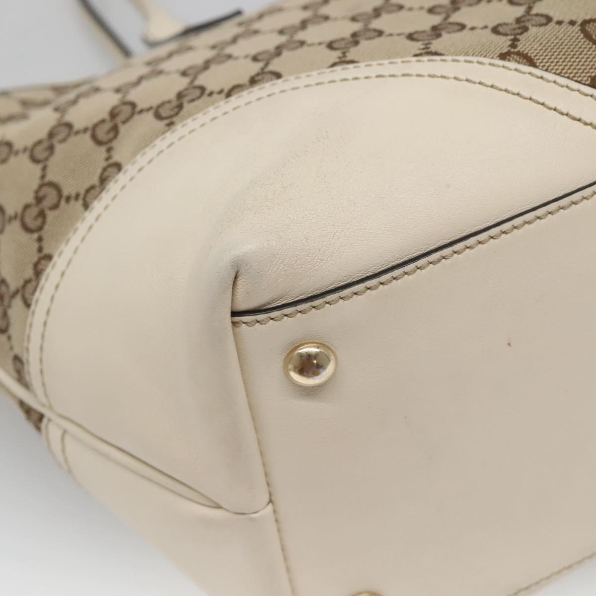 GUCCI GG Canvas Tote Bag Beige Gold 169946 Auth SW1470