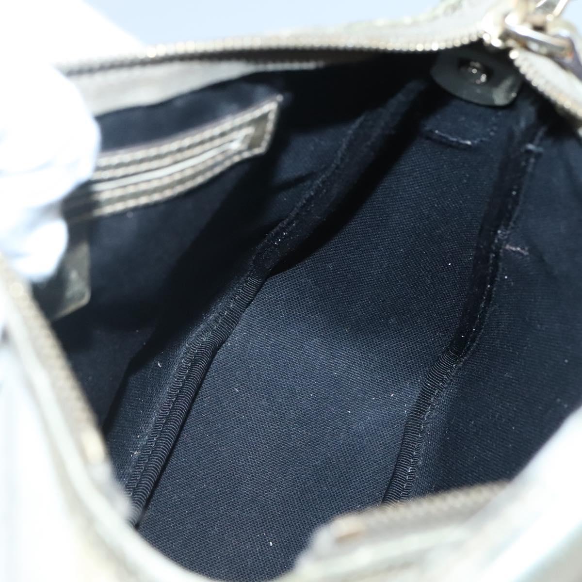 GUCCI GG Supreme Shoulder Bag PVC White Gold 190258 Auth SW1471