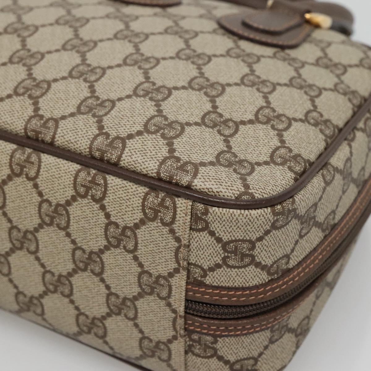 GUCCI GG Supreme Hand Bag PVC Beige Gold 000 58 6090 Auth SW1472
