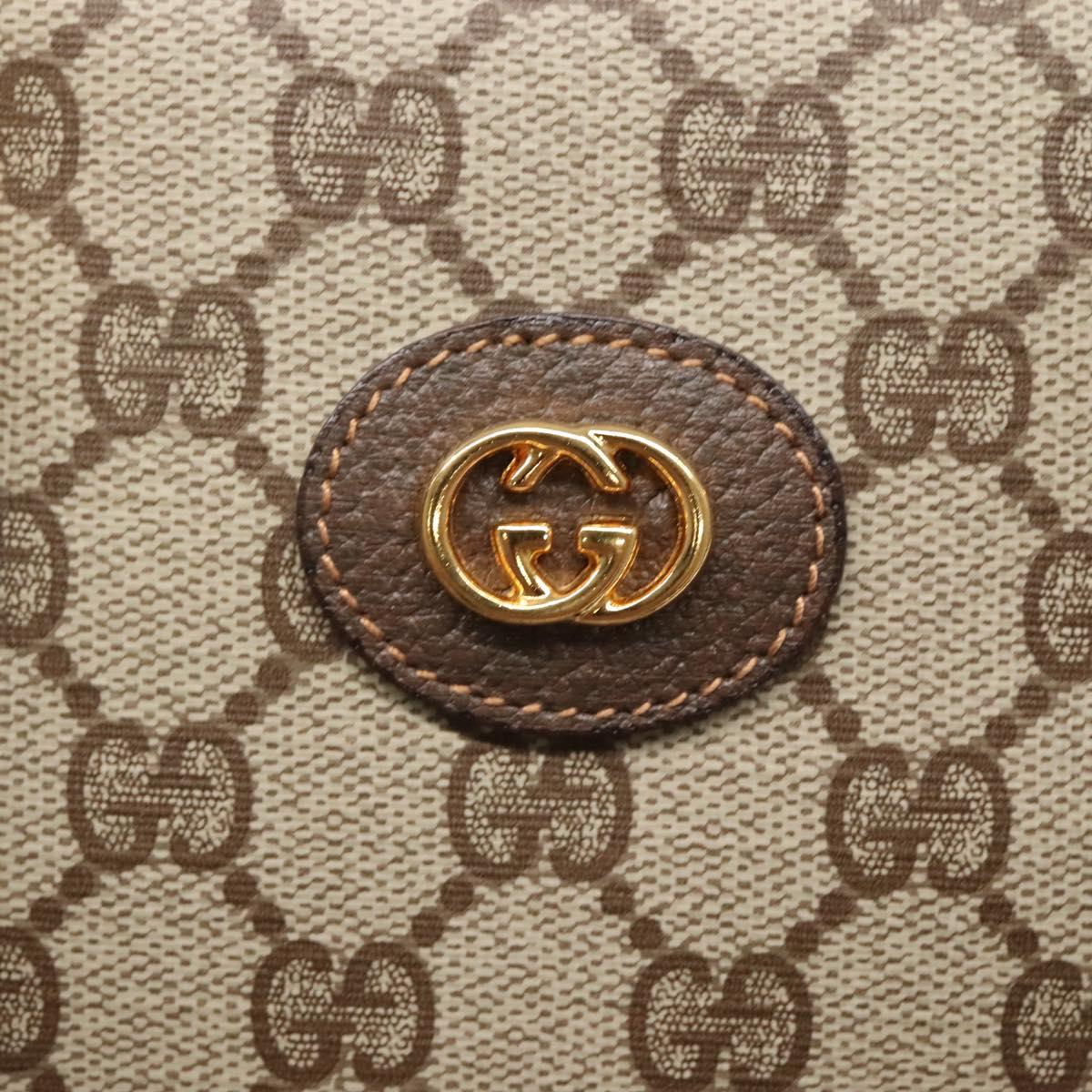 GUCCI GG Supreme Hand Bag PVC Beige Gold 000 58 6090 Auth SW1472