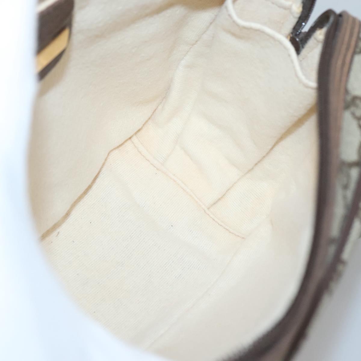 GUCCI GG Supreme Hand Bag PVC Beige Gold 000 58 6090 Auth SW1472