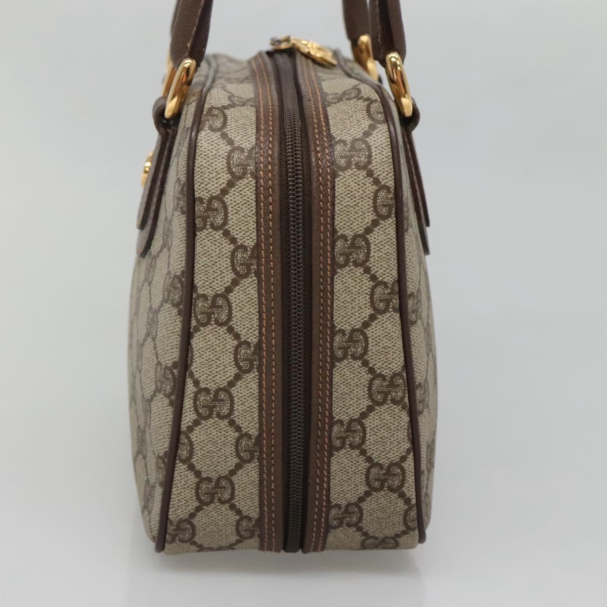 GUCCI GG Supreme Hand Bag PVC Beige Gold 000 58 6090 Auth SW1472