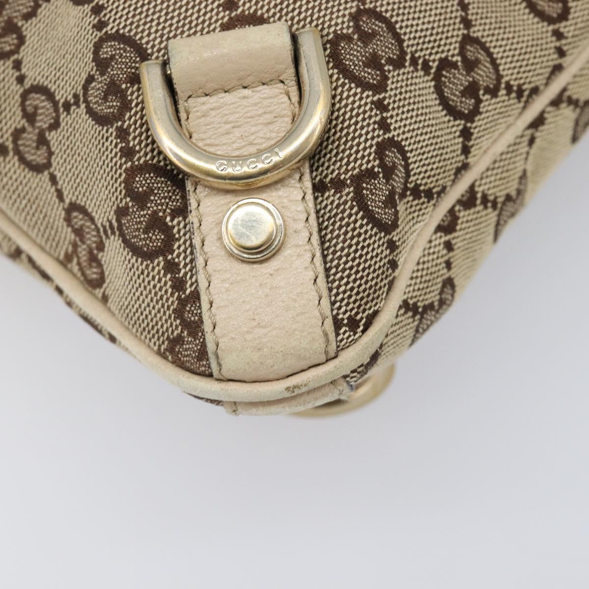 GUCCI GG Canvas Abbey Shoulder Bag Beige Gold 131326 Auth SW1474