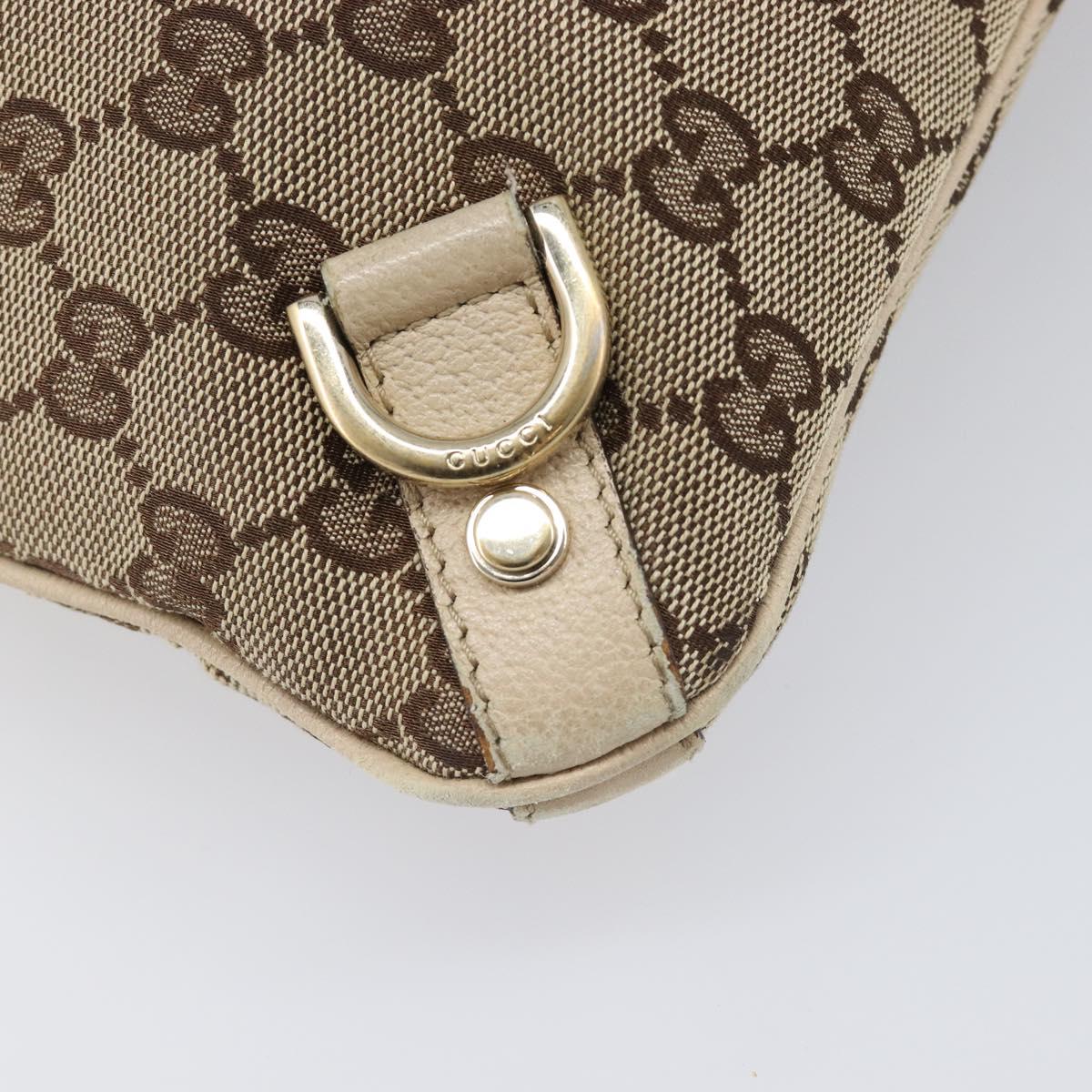 GUCCI GG Canvas Abbey Shoulder Bag Beige Gold 131326 Auth SW1474