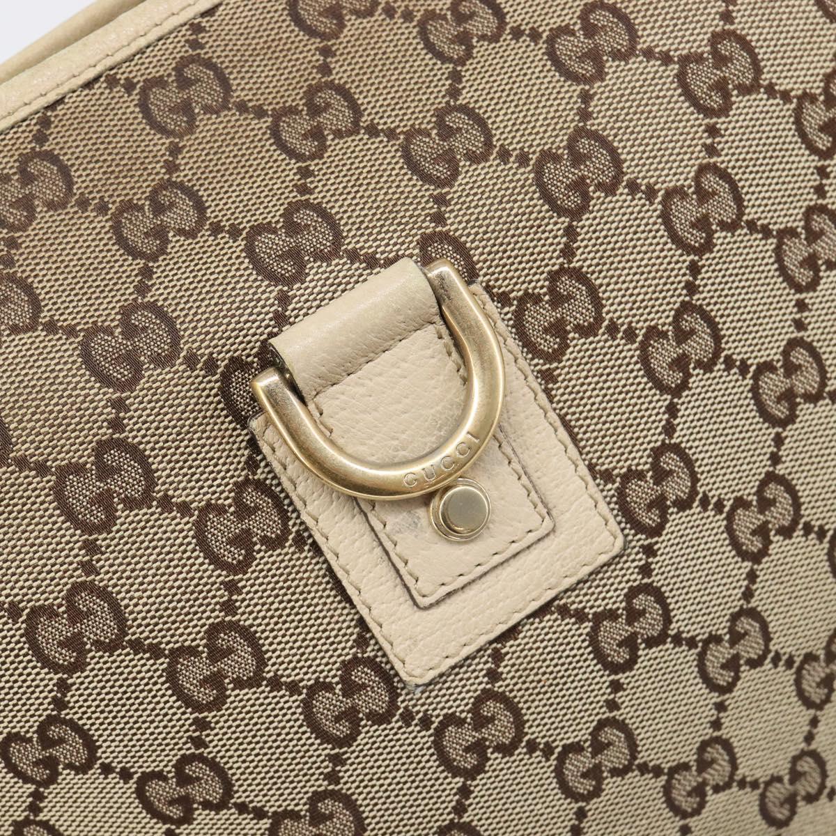 GUCCI GG Canvas Abbey Shoulder Bag Beige Gold 131326 Auth SW1474