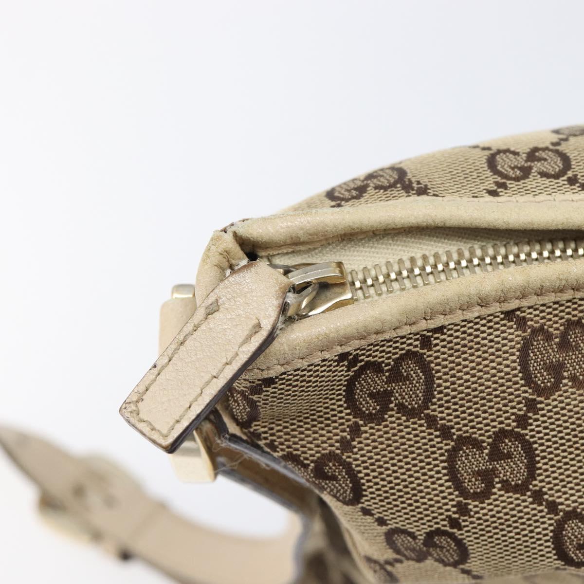 GUCCI GG Canvas Abbey Shoulder Bag Beige Gold 131326 Auth SW1474
