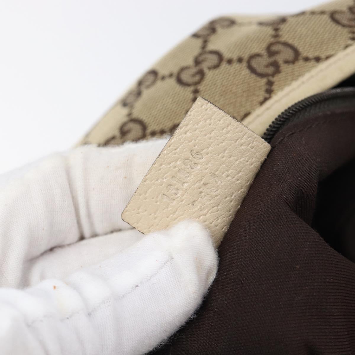GUCCI GG Canvas Abbey Shoulder Bag Beige Gold 131326 Auth SW1474