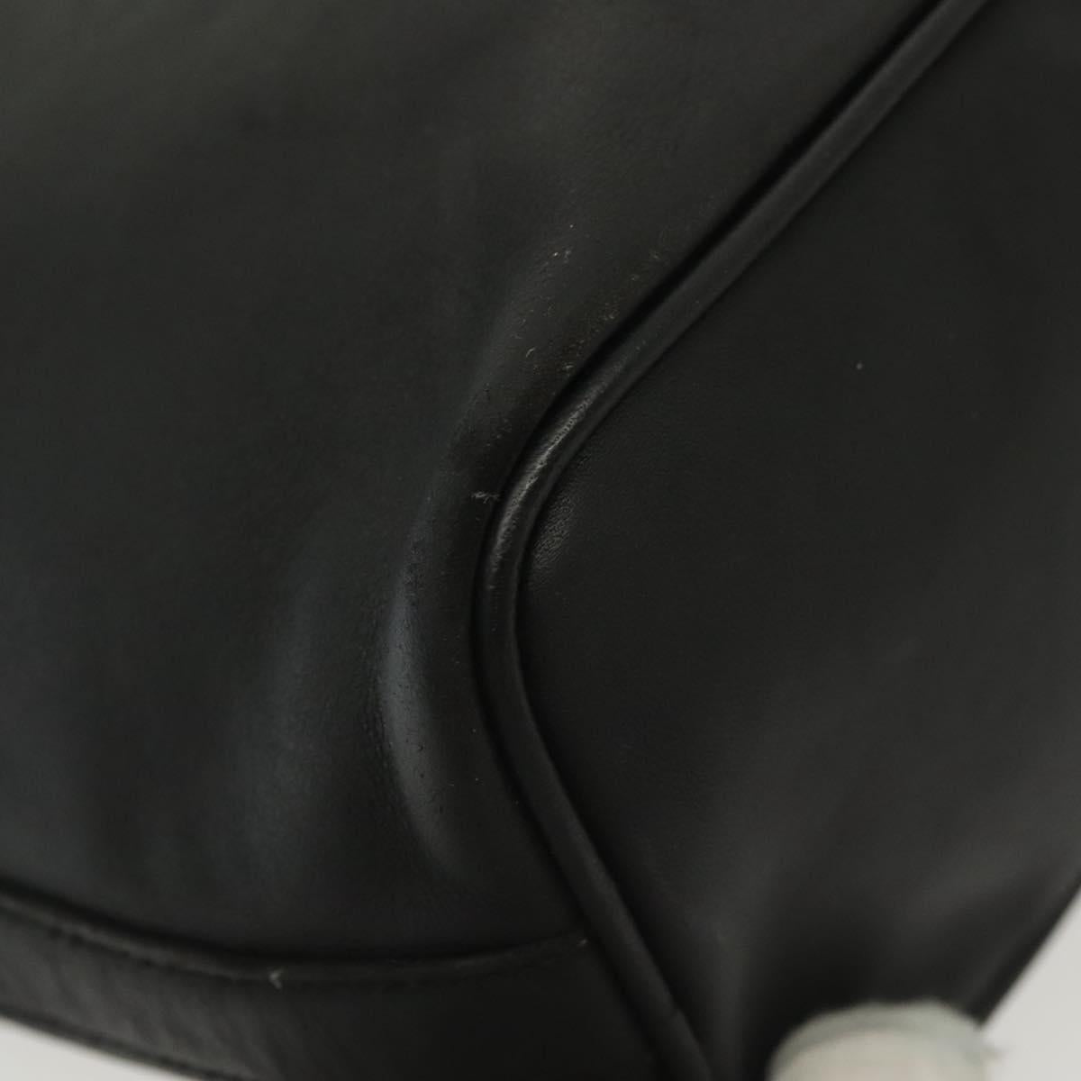 GUCCI Shoulder Bag Leather Black Gold 73885 Auth SW1477