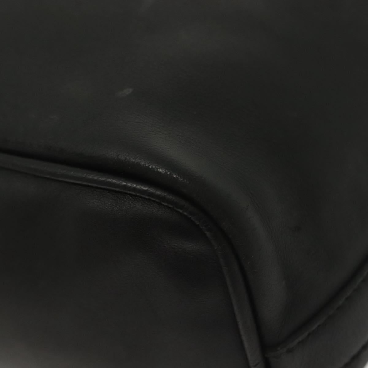 GUCCI Shoulder Bag Leather Black Gold 73885 Auth SW1477