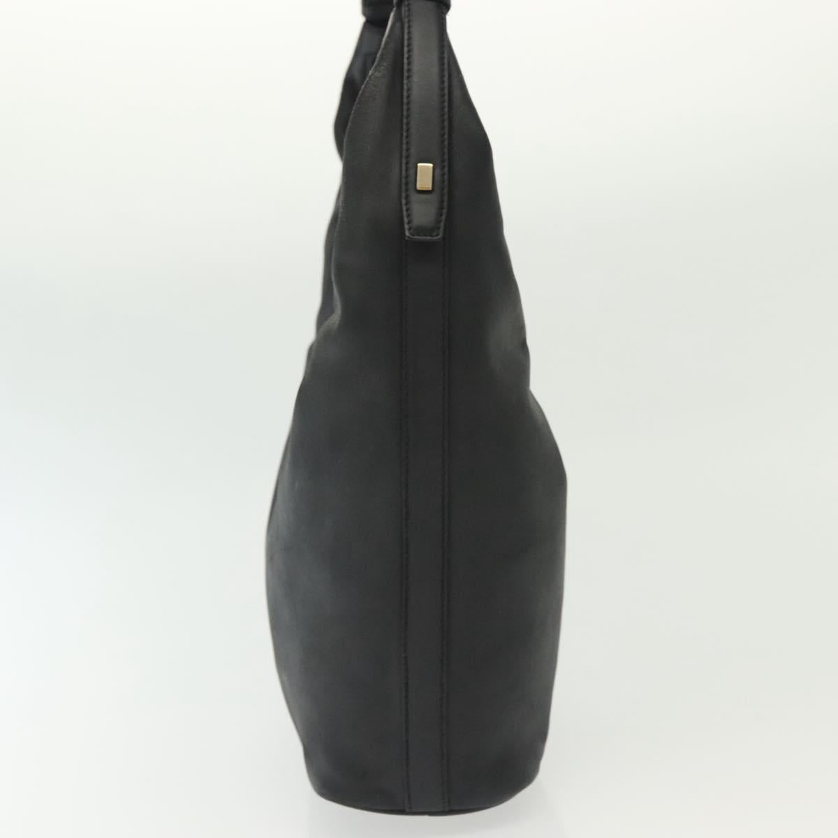 GUCCI Shoulder Bag Leather Black Gold 73885 Auth SW1477