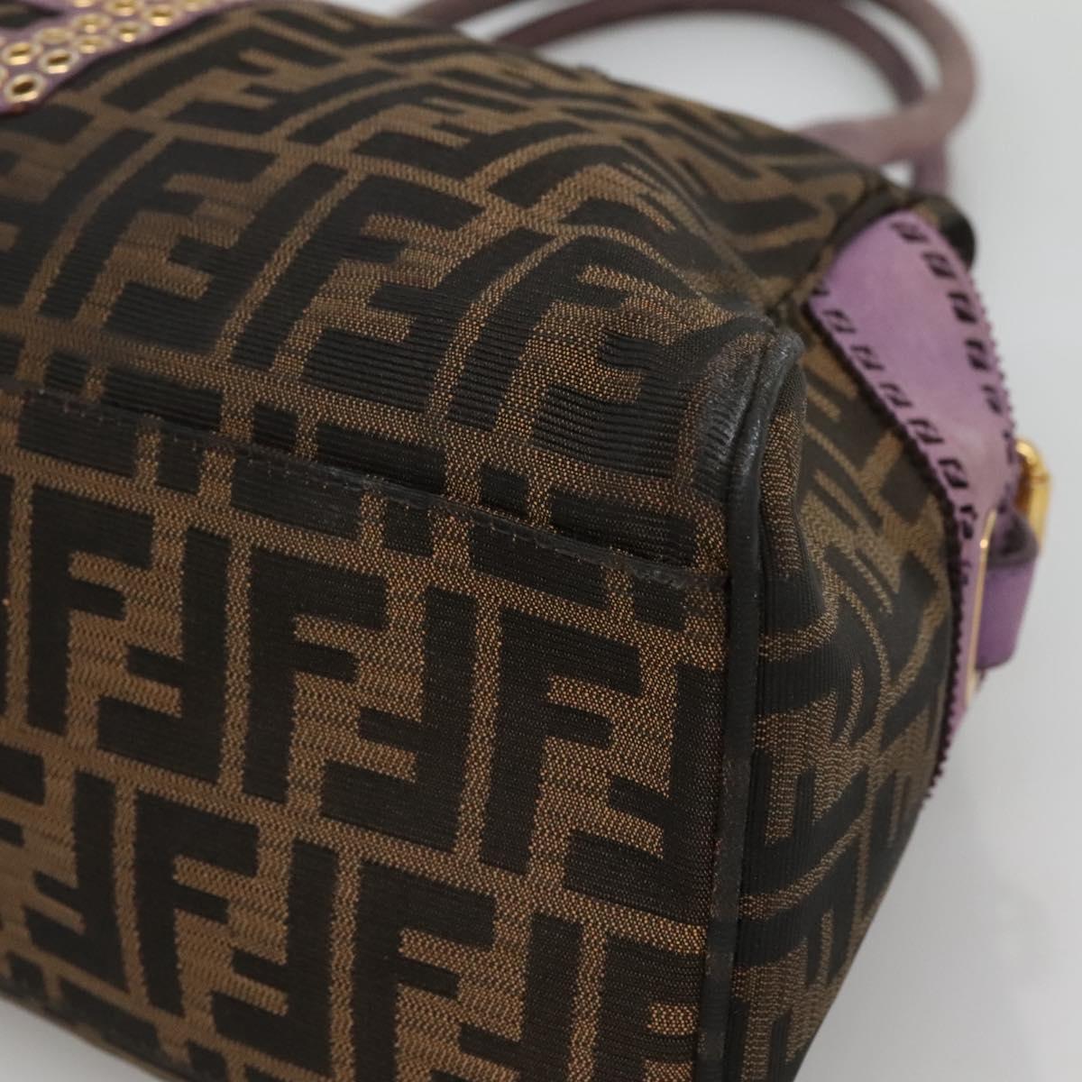 FENDI Zucca Canvas Tote Bag Black Brown Auth SW1478