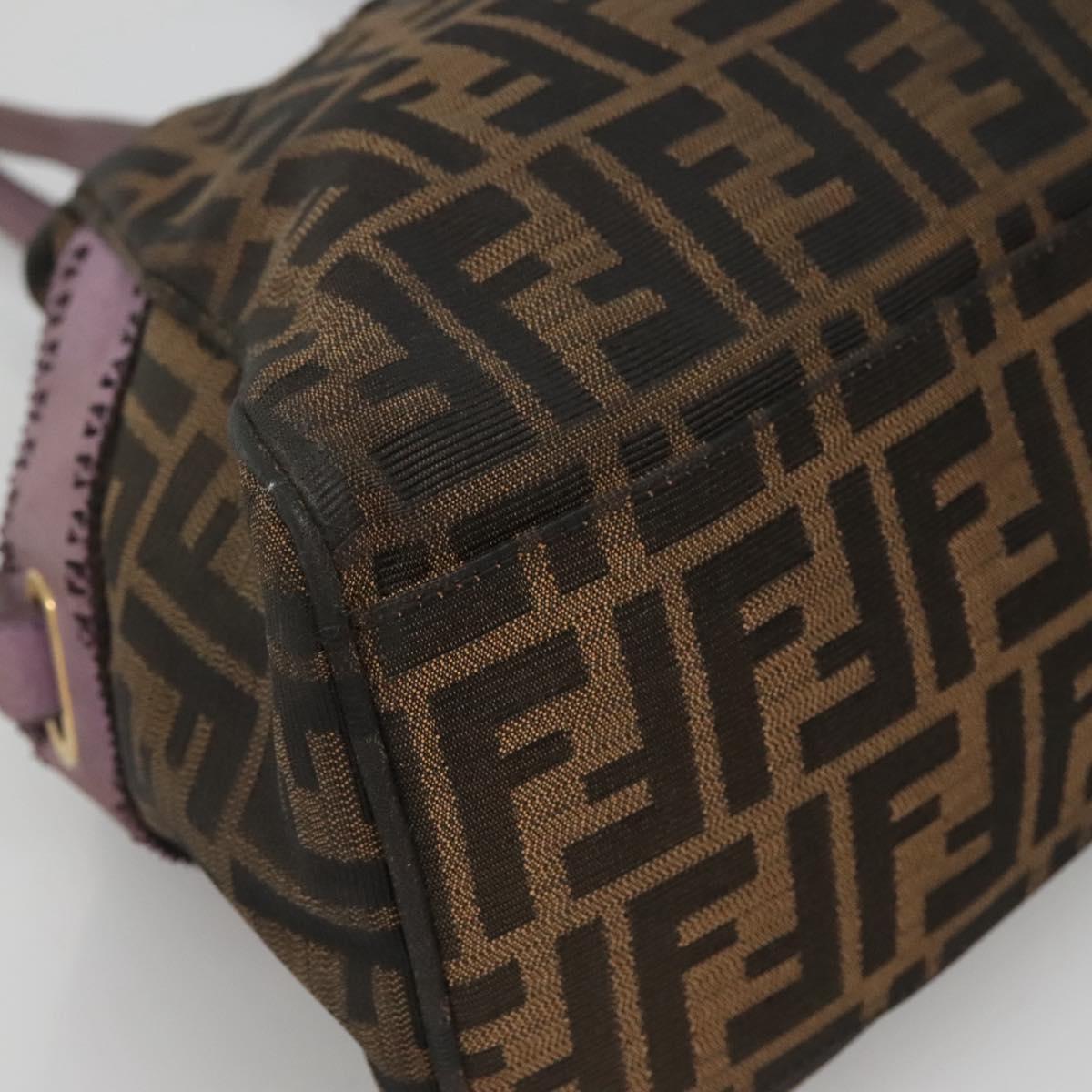 FENDI Zucca Canvas Tote Bag Black Brown Auth SW1478
