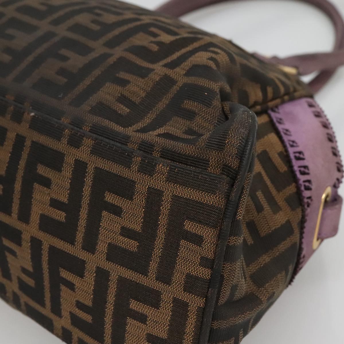 FENDI Zucca Canvas Tote Bag Black Brown Auth SW1478