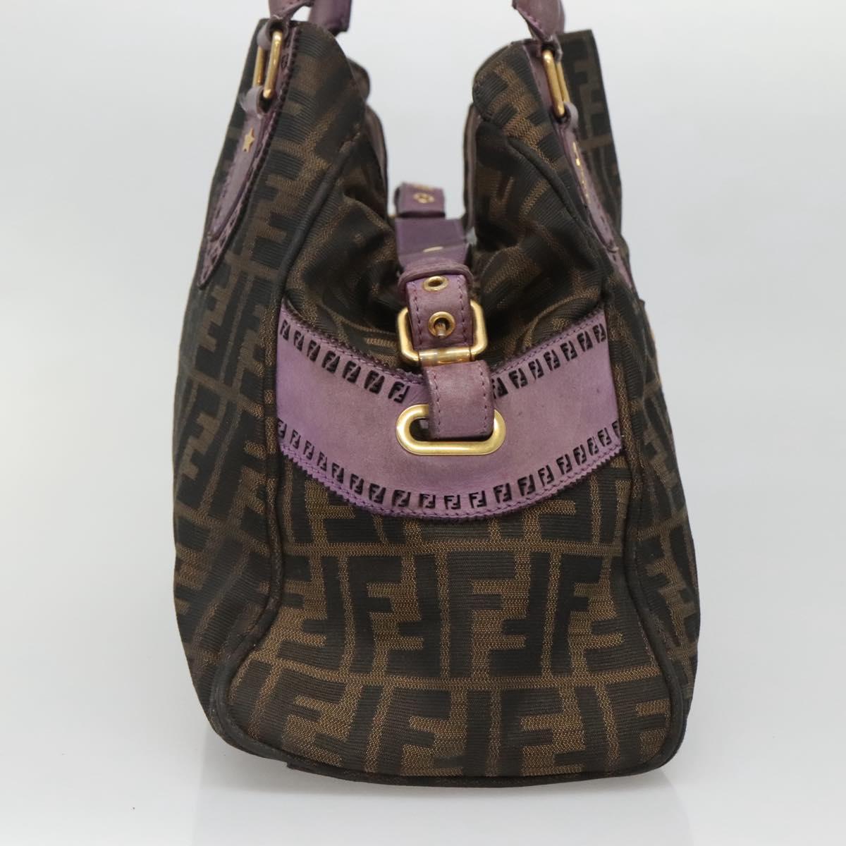 FENDI Zucca Canvas Tote Bag Black Brown Auth SW1478