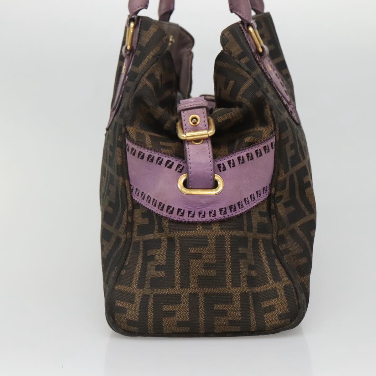 FENDI Zucca Canvas Tote Bag Black Brown Auth SW1478