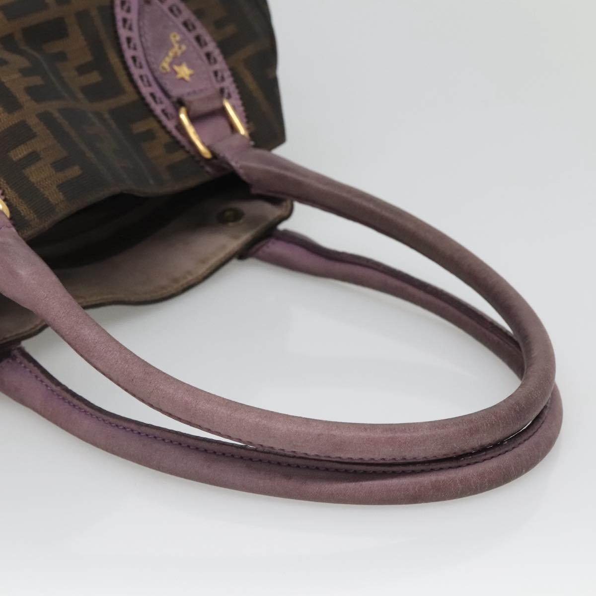 FENDI Zucca Canvas Tote Bag Black Brown Auth SW1478