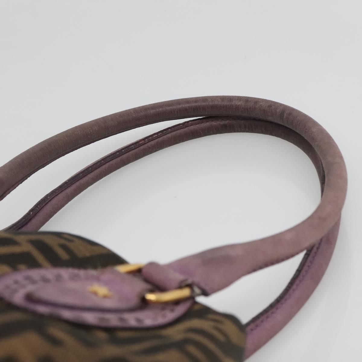 FENDI Zucca Canvas Tote Bag Black Brown Auth SW1478