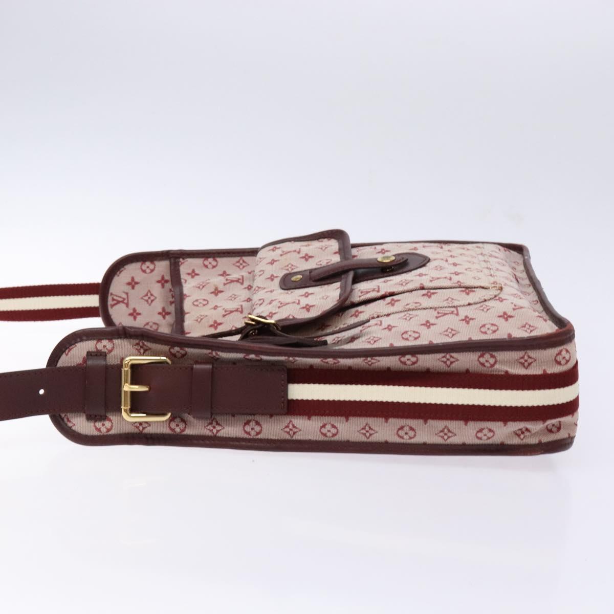 LOUIS VUITTON Monogram Mini Besace Mary Kate Bag Red M92321 LV Auth SW1479