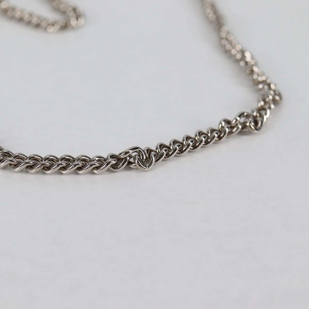 PRADA Chain Phone Case Leather Pink Silver Auth SW1495V