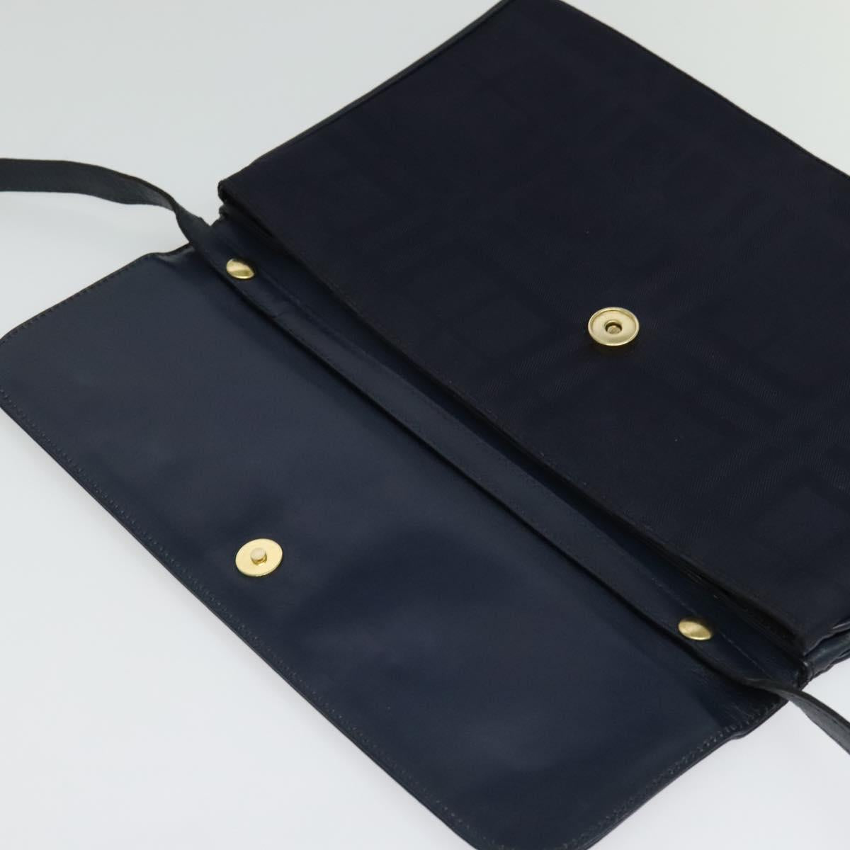 Burberrys Shoulder Bag Canvas Navy Gold Auth SW1499