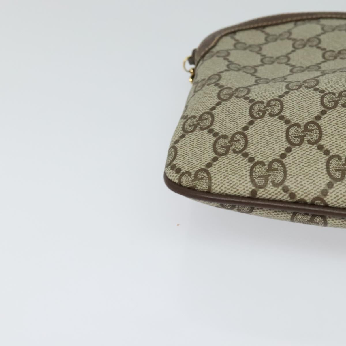 GUCCI GG Supreme Web Sherry Line Shoulder Bag PVC Beige 904 02 047 Auth sw151