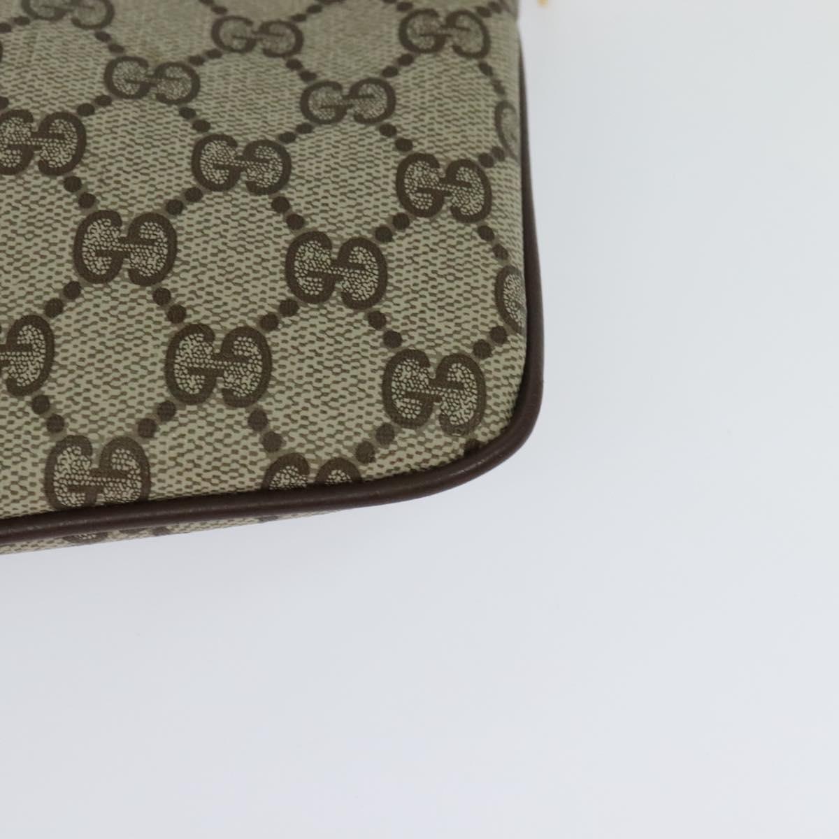 GUCCI GG Supreme Web Sherry Line Shoulder Bag PVC Beige 904 02 047 Auth sw151